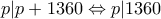 p|p+1360\Leftrightarrow p|1360