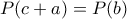 P(c+a)=P(b)
