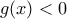 \displaystyle{g(x)<0}