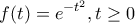 \displaystyle{f(t) = {e^{ - {t^2}}},t \ge 0}