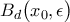 \displaystyle{B_{d} \big( x_{0}, \epsilon \big)}
