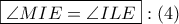 \boxed{\angle MIE = \angle ILE}:\left( 4 \right)