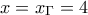 x=x_\Gamma =4