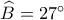 \widehat B = 27^\circ