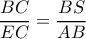 \dfrac{BC}{EC}=\dfrac{BS}{AB}
