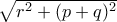 \sqrt{r^{2}+(p+q)^{2}}