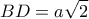 \displaystyle{BD=a\sqrt{2}}