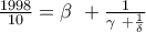 \frac{1998}{10}=\beta \ +\frac{1}{\gamma \ +\frac{1}{\delta }}