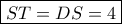 \boxed{ST=DS=4} \boxed{ST=DS=4}