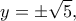 \displaystyle y =  \pm \sqrt 5, 