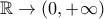 \mathbb R\to  \left(0,+\infty  \right)