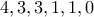 4, 3, 3, 1, 1, 0