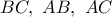 BC,\ AB,\ AC