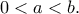 0<a<b.