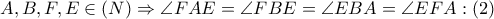 A,B,F,E\in \left( N \right)\Rightarrow \angle FAE=\angle FBE=\angle EBA=\angle EFA:\left( 2 \right) A,B,F,E\in \left( N \right)\Rightarrow \angle FAE=\angle FBE=\angle EBA=\angle EFA:\left( 2 \right)