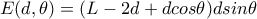 E(d, \theta)=(L-2d+dcos\theta )dsin\theta 