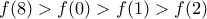 f(8)>f(0)>f(1)>f(2)