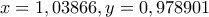 x=1,03866, y=0,978901