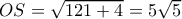 OS = \sqrt {121 + 4}  = 5\sqrt 5 