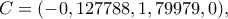 C=(-0,127788, 1,79979, 0),