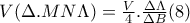 V(\Delta .MN\Lambda )=\frac{V}{4}.\frac{\Delta \Lambda }{\Delta B}(8)