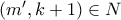 (m{'},k+1)\in N 