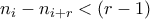 n_i - n_{i+r} < (r-1) n_i - n_{i+r} < (r-1)