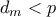 d_m < p