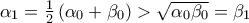 \alpha _{1 }=\frac{1}{2}\left(\alpha _{0 }+\beta _{0 } \right)>\sqrt{\alpha _{0 }\beta _{0 }}=\beta _{1 }