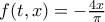 f(t,x) = - \frac{4x}{\pi}