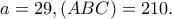 a=29, (ABC)=210.
