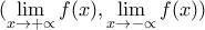 (\displaystyle\lim_{x\to +\propto }f(x),\displaystyle\lim_{x\to -\propto }f(x))