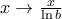 x\to \frac{x}{\ln b}