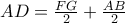 AD=\frac{FG}{2}+\frac{AB}{2}