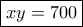\boxed{xy=700}