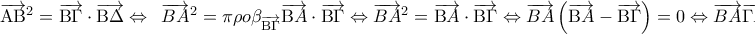 \displaystyle{{\overrightarrow {{\rm A}{\rm B}} ^2} = \overrightarrow {{\rm B}\Gamma }  \cdot \overrightarrow {{\rm B}\Delta }  \Leftrightarrow \,\,\,{\overrightarrow {BA} ^2} = \pi \rho o{\beta _{\overrightarrow {{\rm B}\Gamma } }}\overrightarrow {{\rm B}A}  \cdot \overrightarrow {{\rm B}\Gamma }  \Leftrightarrow {\overrightarrow {BA} ^2} = \overrightarrow {{\rm B}A}  \cdot \overrightarrow {{\rm B}\Gamma }  \Leftrightarrow \overrightarrow {BA} \left( {\overrightarrow {{\rm B}A}  - \overrightarrow {{\rm B}\Gamma } } \right) = 0 \Leftrightarrow \overrightarrow {BA} \overrightarrow {\Gamma A}  = 0 \Leftrightarrow \overrightarrow {BA}  \bot \overrightarrow {\Gamma A}  \Leftrightarrow \widehat{\rm A} = {90^0}}