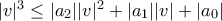 |v|^3\leq |a_2||v|^2+|a_1||v|+|a_0|