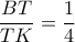 \dfrac {BT}{TK}= \dfrac {1}{4}
