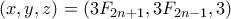 (x,y,z)=(3F_{2n+1},3F_{2n-1},3)