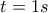 t=1s