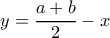 y= \dfrac {a+b}{2}-x