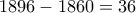 1896-1860=36