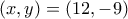 (x,y)=(12,-9) (x,y)=(12,-9)