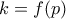 k = f(p)