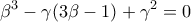 \displaystyle{\beta^3-\gamma(3\beta-1)+\gamma^2=0}