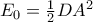 {{E}_{0}}=\frac{1}{2}D{{A}^{2}}