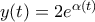 y(t)=2{{e}^{\alpha (t)}}