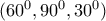 (60^0,90^0,30^0)