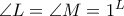 \angle L = \angle M = 1^L
