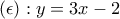 (\epsilon) : y=3x-2